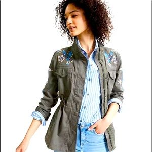 Style & co embroidered army jacket